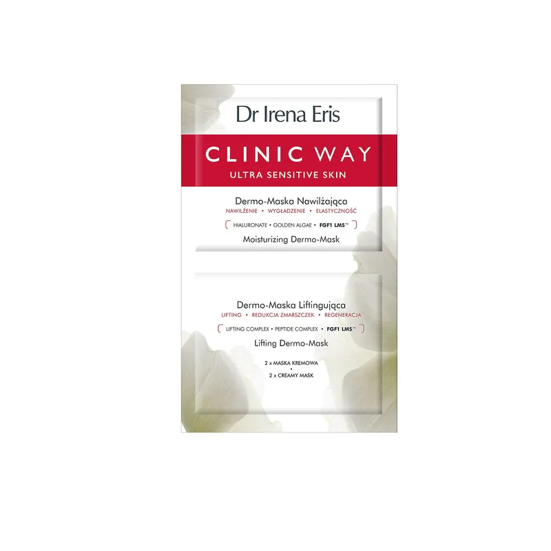 Dr Irena Eris Clinic Way Dermo-maska nawilżająca + dermo-maska liftingująca 2x6ml