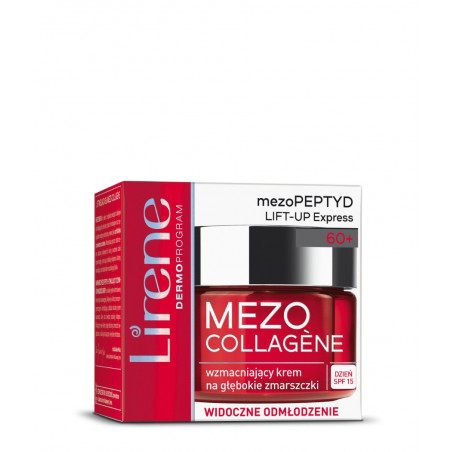 Lirene Mezo Collagene wzmacniający krem na głębokie zmarszczki na dzień 60+ widoczne odmłodzenie 50ml