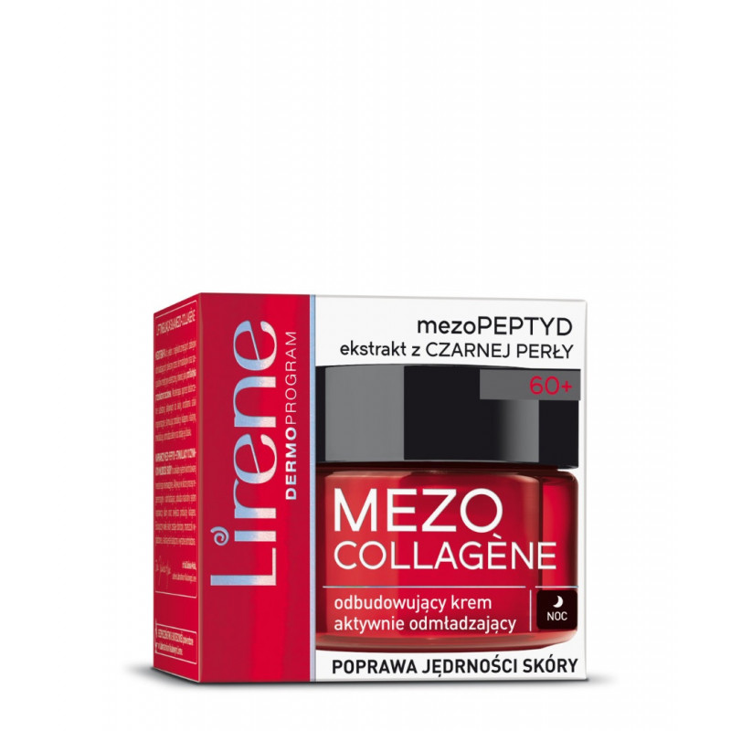 Lirene Mezo Collagene odbudowujący krem aktywnie odmładzający na noc 60+ poprawa jędrności skóry 50ml