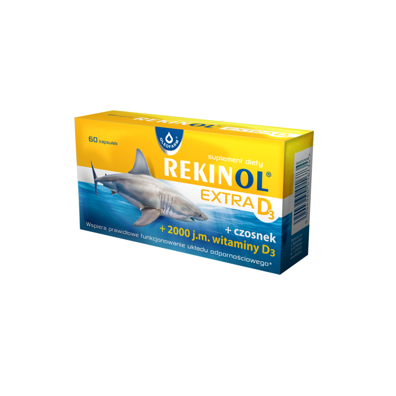 Rekinol Extra D3 Olej z wątroby rekina 60 kapsułek