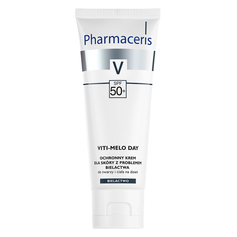 PHARMACERIS V OCHRONNY KREM SPF 50+ DLA SKÓRY Z PROBLEMEM BIELACTWA DO TWARZY I CIAŁA VITI-MELO DAY 75ML