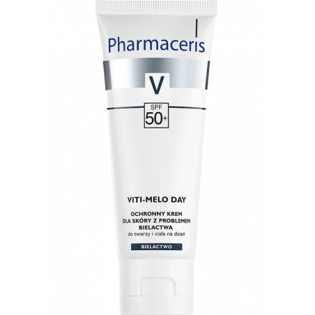 PHARMACERIS V OCHRONNY KREM SPF 50+ DLA SKÓRY Z PROBLEMEM BIELACTWA DO TWARZY I CIAŁA VITI-MELO DAY 75ML