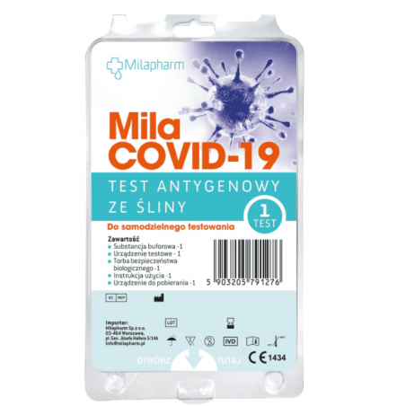 MilaCOVID-19 Szybki Test Antygenowy ze Śliny 1 sztuka