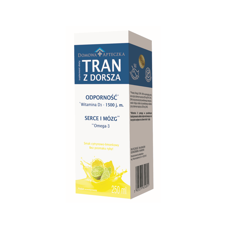 Domowa Apteczka Tran z dorsza smak cytrynowo-limonkowy 250ml