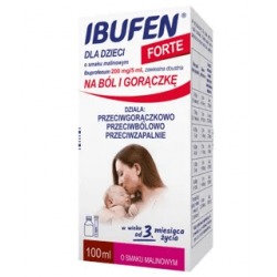 Ibufen dla Dzieci Forte o smaku malinowym 200mg/5ml od 3 miesiąca 100ml