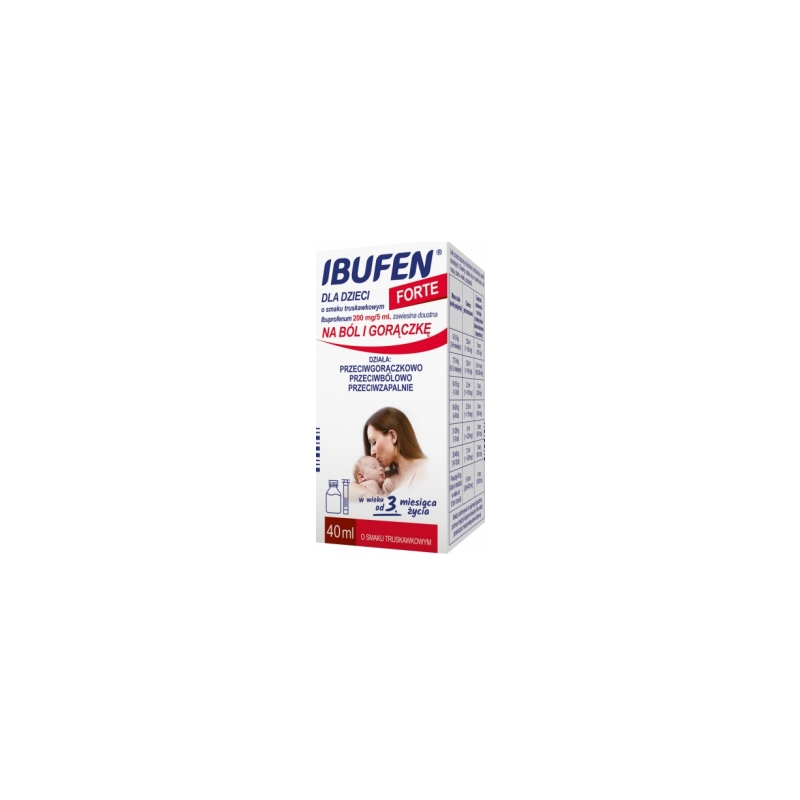 Ibufen dla Dzieci Forte o smaku truskawkowym 200mg/5ml od 3 miesiąca 40ml