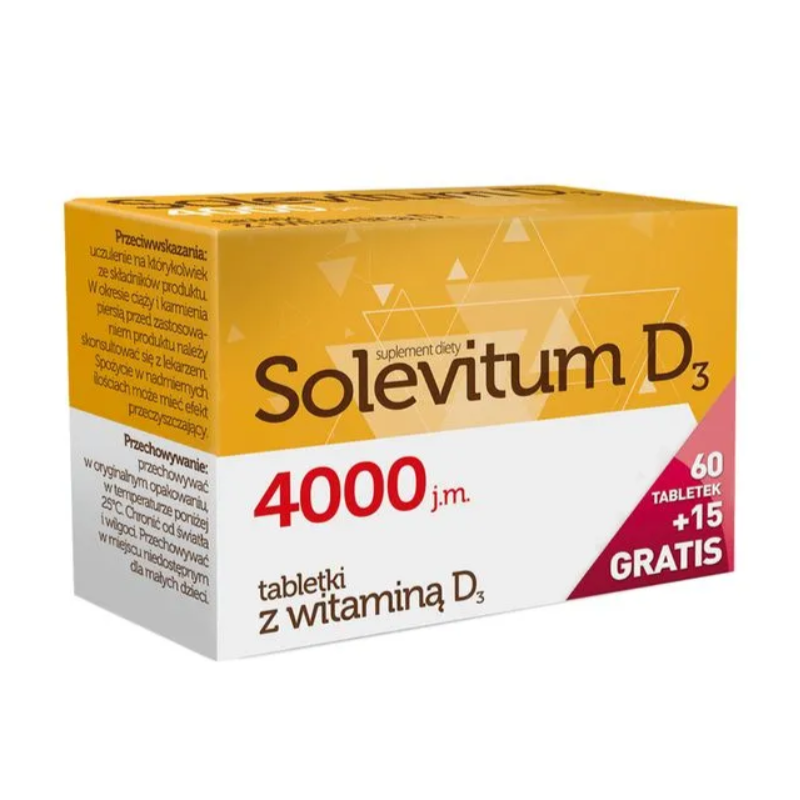 Solevitum D3 4000 j.m. 75 tabletek (60+15 tabletek gratis)