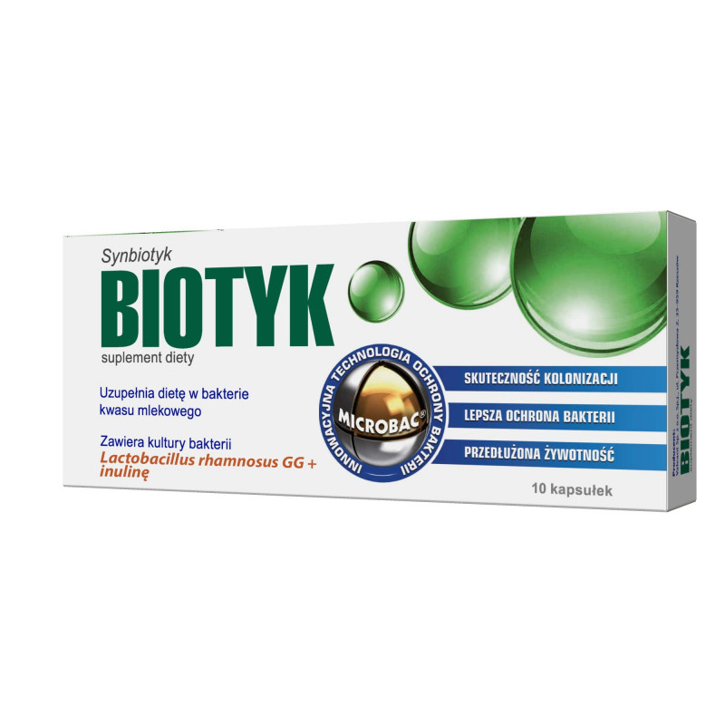 Biotyk synbiotyk na uzupełnienie flory bakteryjnej 10 kapsułek