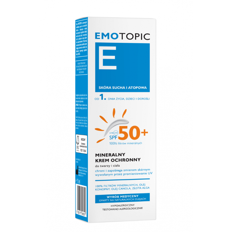 EMOTOPIC Mineralny Krem ochronny SPF 50+ 75ml