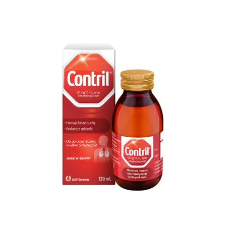 Contril 60 mg/10 ml, syrop dla dorosłych i dzieci powyżej 2 lat, smak wiśniowy, 120 ml