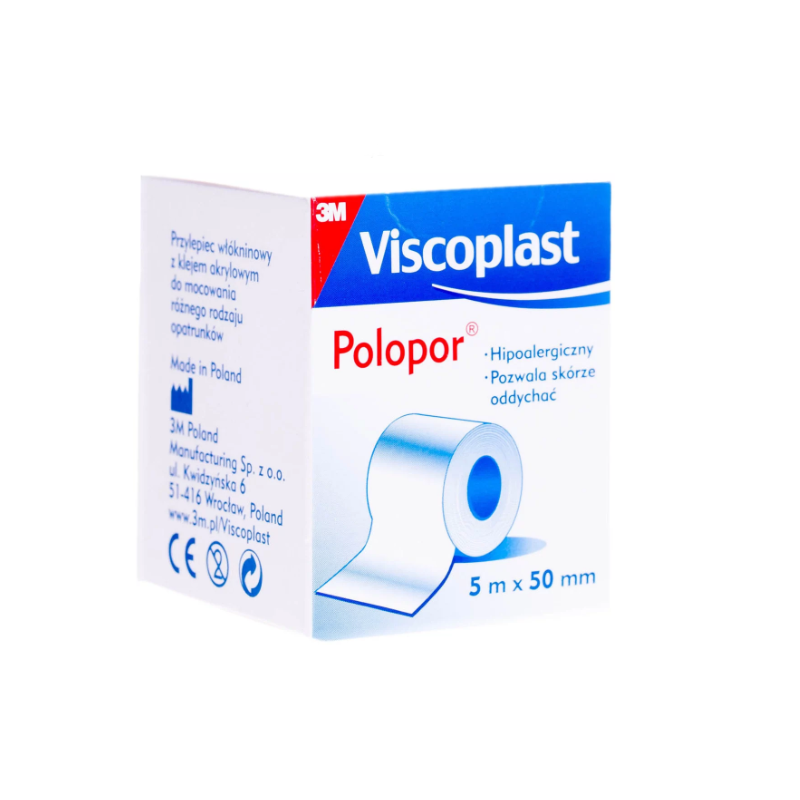 Hipoalergiczny przylepiec włókninowy Viscoplast Polopor 5m x 50mm
