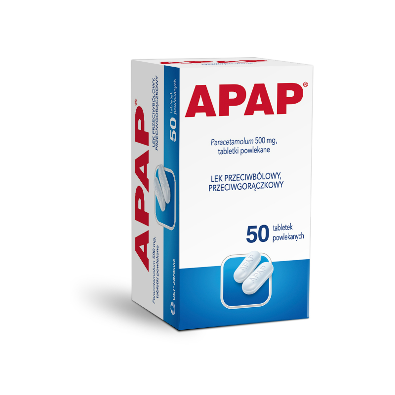 Apap 500 mg 50 tabletek przeciwbólowych i przeciwgorączkowych