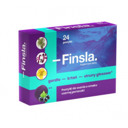 Finsla Pastylki do ssania o smaku czarnej porzeczki 24 sztuki