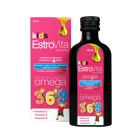 EstroVita Kids Malina Omega 3-6-9, 150ml