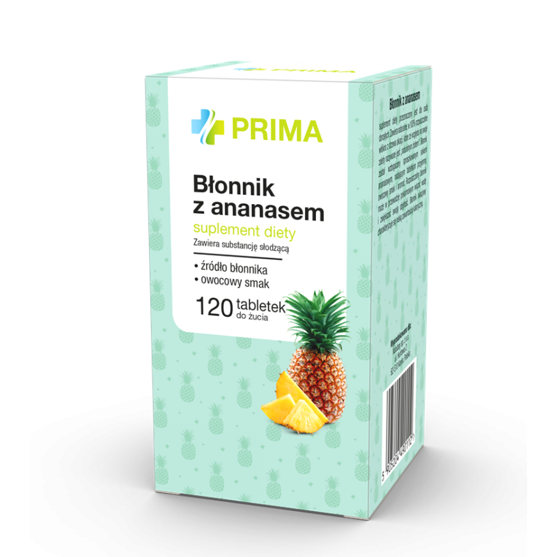 PRIMA Błonnik z ananasem 120 tabletek do żucia