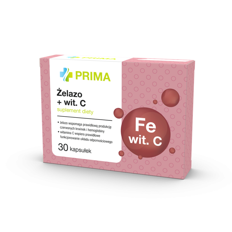 PRIMA Żelazo + witamina C 30 kapsułek