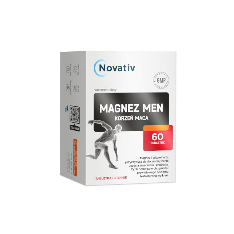 Novativ Magnez Men Korzeń Maca 60 tabletek