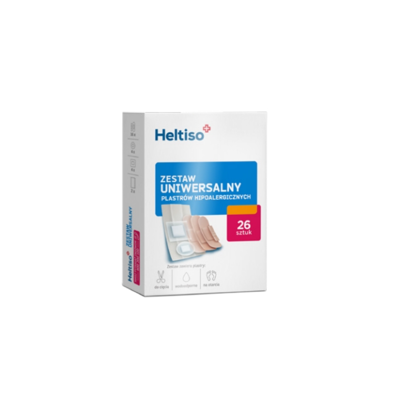 Heltiso Plastry hipoalergiczne zestaw uniwersalny 26 sztuk