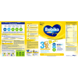 Bebiko Junior 3 NUTRIflor Expert odżywcza formuła na bazie mleka o smaku waniliowym 600g