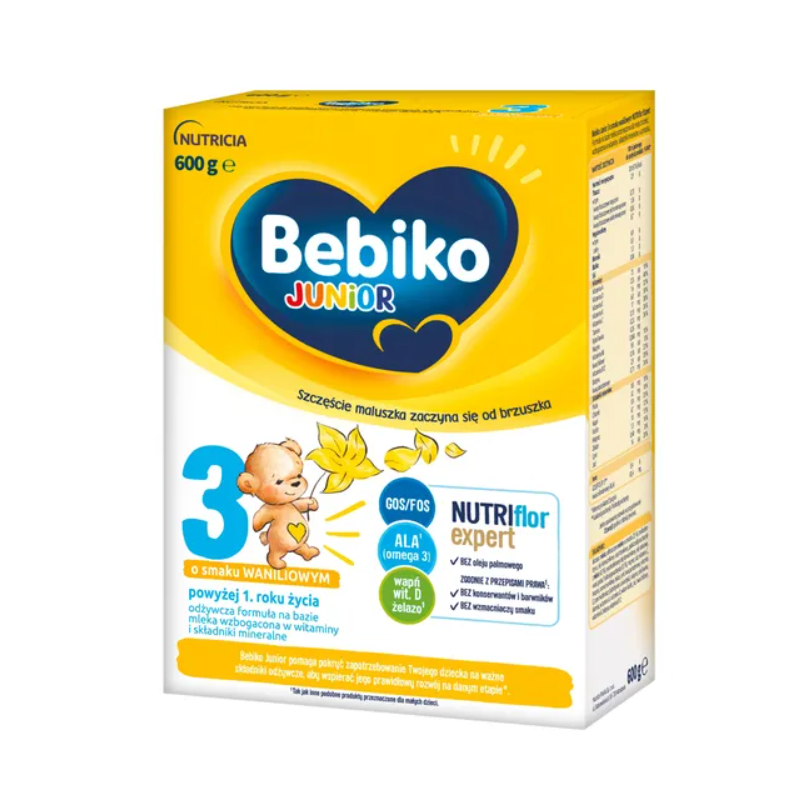 Bebiko Junior 3 NUTRIflor Expert mleko modyfikowane o smaku waniliowym 600g