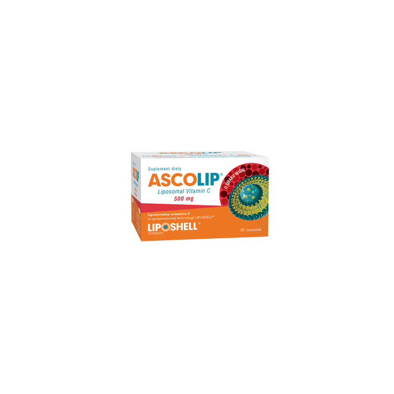 Ascolip Liposomal Vitamin C 500mg  smak wiśni 30 saszetek