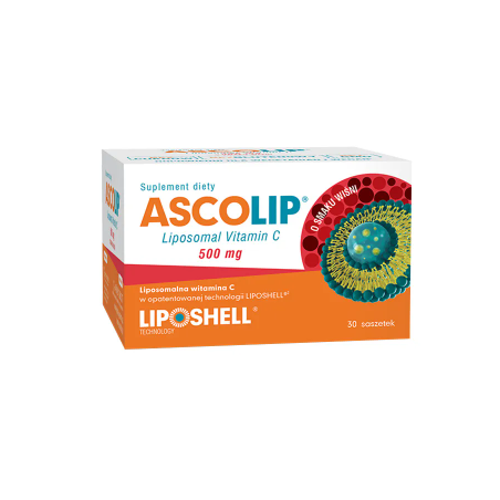 Ascolip Liposomal Vitamin C 500mg  smak wiśni 30 saszetek