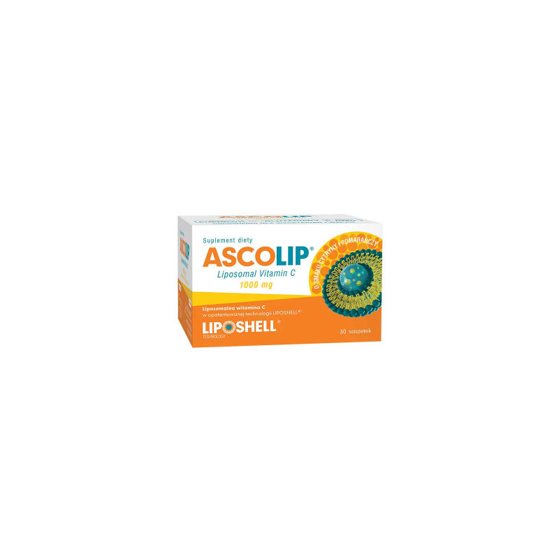 Ascolip Liposomal Vitamin C 1000mg smak cytryny i pomarańczy 30 saszetek