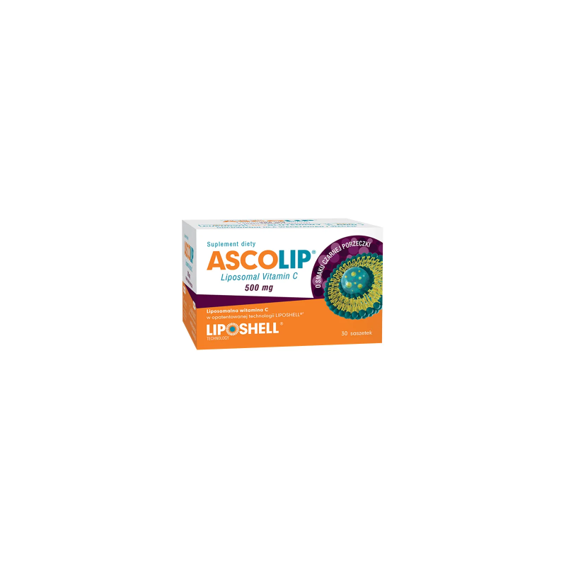 Ascolip Liposomal Vitamin C 500mg  smak czarnej porzeczki 30 saszetek