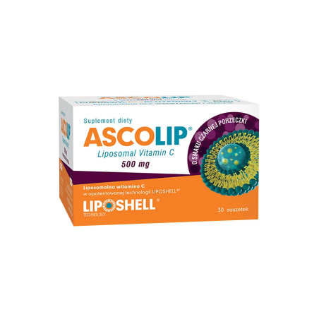 Ascolip Liposomal Vitamin C 500mg  smak czarnej porzeczki 30 saszetek