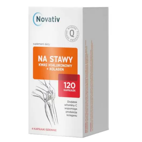 Novativ Na stawy kwas hialuronowy+kolagen 120 kapsułek