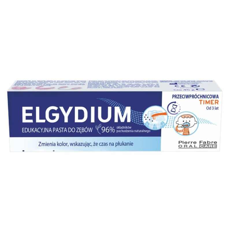 Elgydium Timer Edukacyjna pasta do zębów przeciwpróchnicowa 50 ml