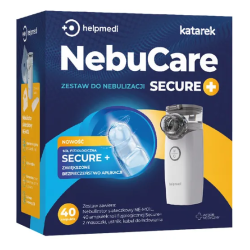 NebuCare Secure+ zestaw do nebulizacji nebulizator 1 szt. + sól fizjologiczna 40 ampułek