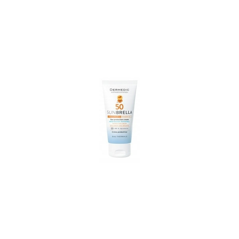 Dermedic Sunbrella Krem ochronny SPF50 do twarzy od 1. miesiąca życia z prekursorem witaminy D3 50ml