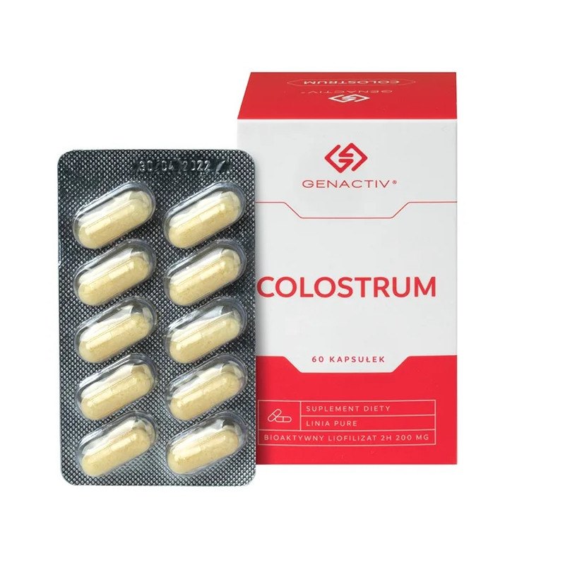 Genactiv Colostrigen kapsułki, liofilizowane colostrum z pierwszych 2 godzin 60 kapsułek