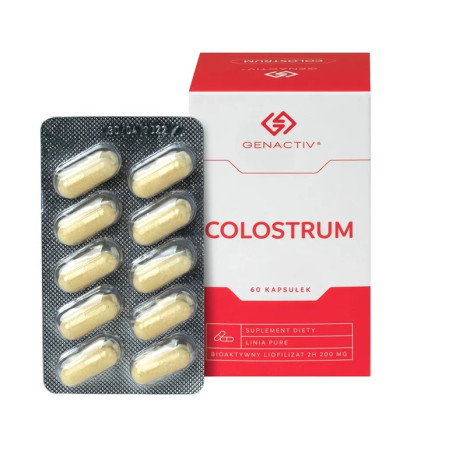 Genactiv Colostrigen kapsułki, liofilizowane colostrum z pierwszych 2 godzin 60 kapsułek