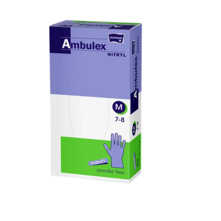 Ambulex Nitryl Violet Rękawice nitrylowe jednorazowe ochronne niepudrowane rozmiar M, 100 sztuk