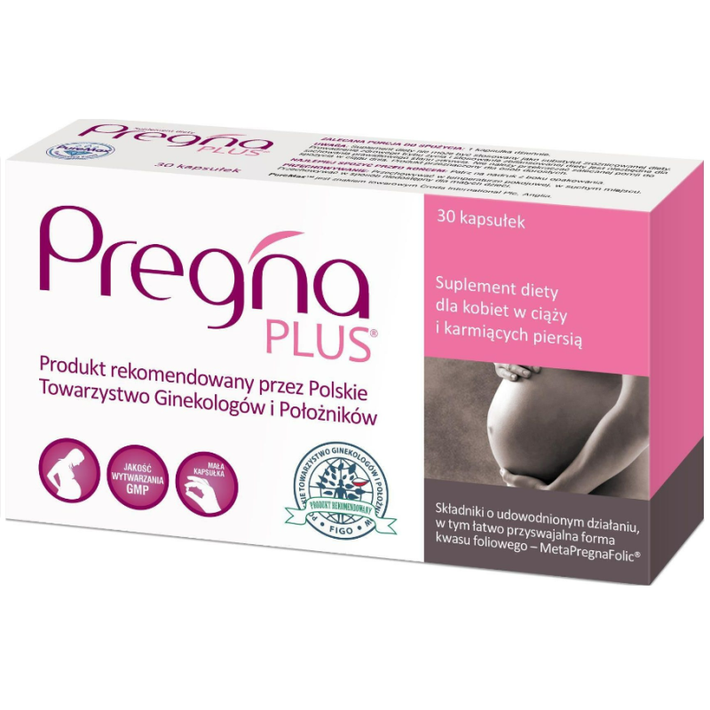 Pregna Plus dla kobiet w ciąży i karmiących piersią 30 kapsułek