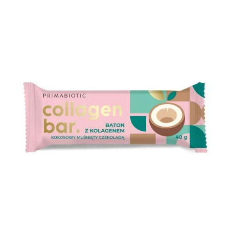 Primabiotic Collagen Bar Baton kokosowy z kolagenem muśnięty czekoladą 12 sztuk