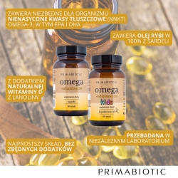 Primabiotic Omega + Witamina D3 Kids 60 kapsułek twist-off