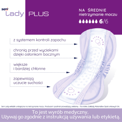 Seni Lady Plus Wkładki urologiczne 15 sztuk