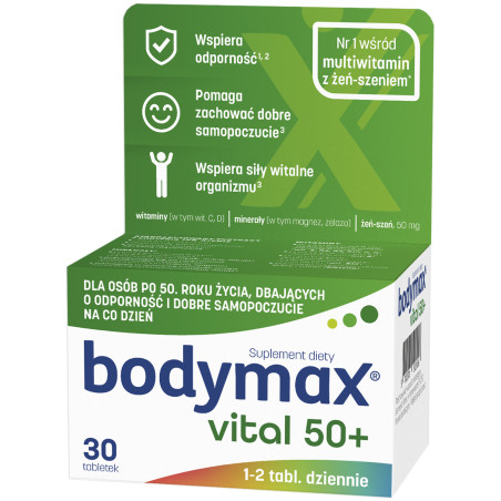 Bodymax Vital 50+ wsparcie siły witalnej 30 tabletek