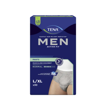 TENA Men Pants Normal Grey bielizna chłonna rozmiar L/XL 30 sztuk