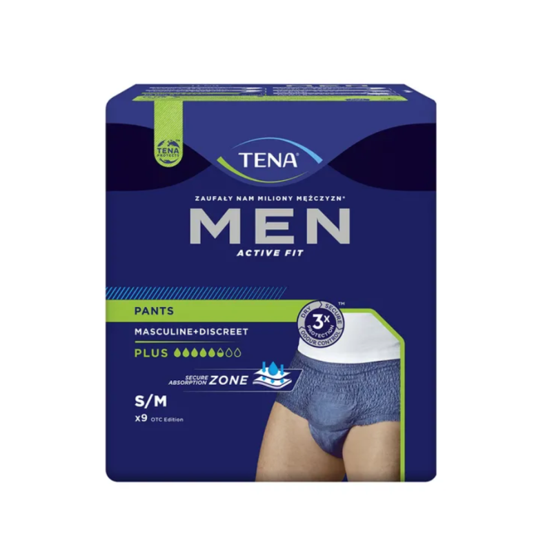 TENA Men Pants Plus OTC Edition Blue bielizna chłonna rozmiar S/M 9 sztuk