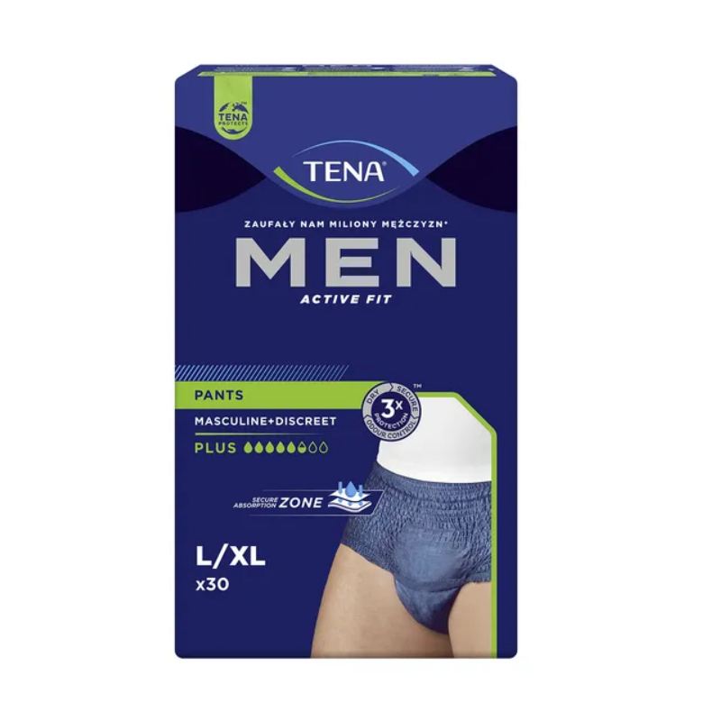 TENA Men Pants Plus Blue bielizna chłonna rozmiar L/XL 30 sztuk