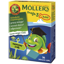 Moller's Omega-3 Rybki owocowe 36 sztuk