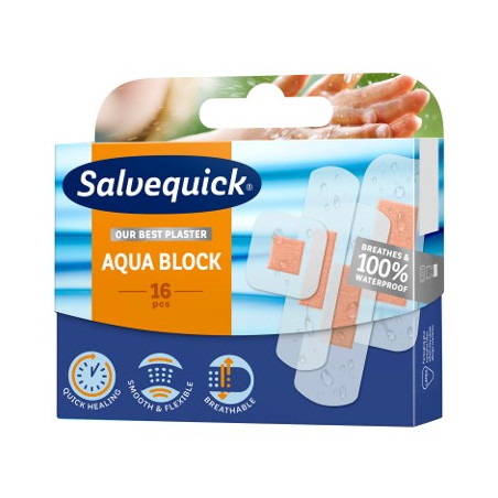 Plastry Salvequick Aqua Block 16 sztuk