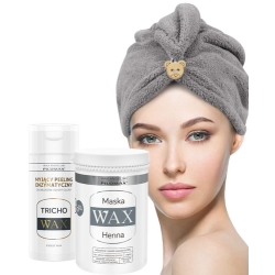 Zestaw Wax Peeling Tricho 150ml + Turban + Maska Henna 480 ml