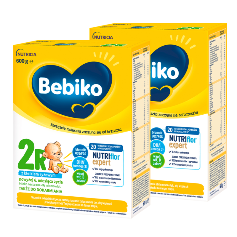 Bebiko 2R NUTRIflor Expert Mleko następne dla niemowląt powyżej 6. miesiąca życia ZESTAW 2x600g