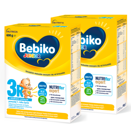 Bebiko Junior 3R NUTRIflor Expert odżywcza formuła na bazie mleka dla dzieci powyżej 1. roku życia ZESTAW 2x600g