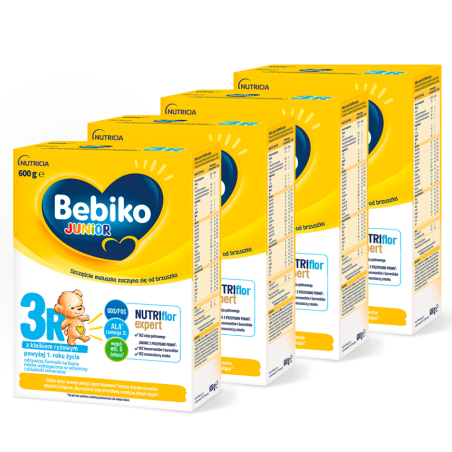 Bebiko Junior 3R NUTRIflor Expert odżywcza formuła na bazie mleka dla dzieci powyżej 1. roku życia ZESTAW 4x600g